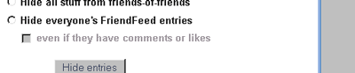 hide friendfeed entries on friendfeed