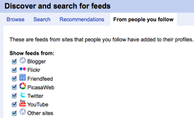 Discover and search for feeds