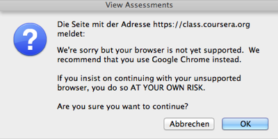 If you insist on continuing with your unsupported browser, you do so AT YOUR OWN RISK