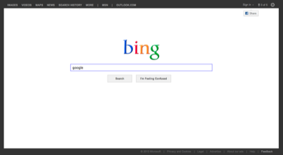 google on bing