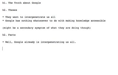 Google has nothing whatsoever to do with making knowledge accessible