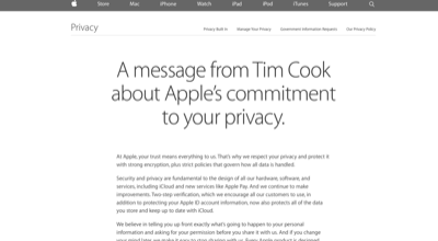 a message from Tim Cook about Apple’s commitment to your privacy