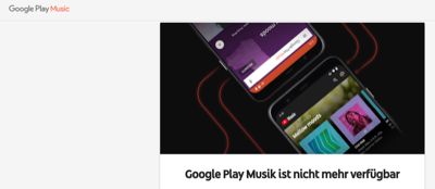 google play music ist nicht mehr verfügbar