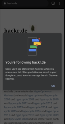 you're following hackr.de