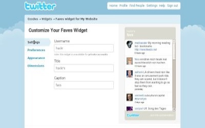 Twitter Faves Widget