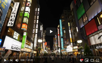 Night videowalk in East Shinjuku