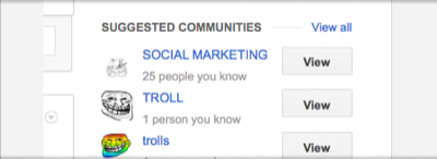 suggested communities: social marketing, troll, trolls