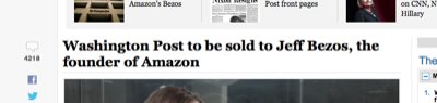 Washington Post to be sold to Jeff Bezos