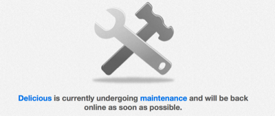 delicious is currently undergoing maintenance
