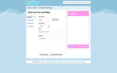 Twitter List Widget